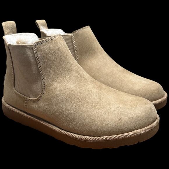 MAKALU Elyse Women's Size 6.5 Ankle Boot Cream Faux Fur Lined Rope Detail - Picture 7 of 14